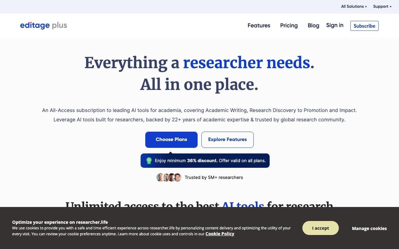 Screenshot der R Discovery-Website