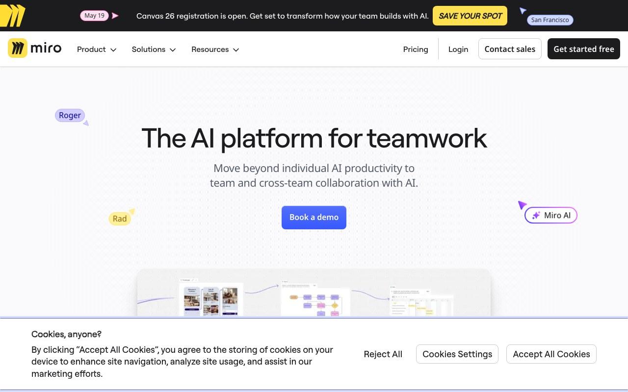 Screenshot der Miro AI-Website