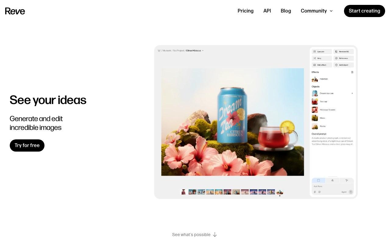 Screenshot der Reve-Website