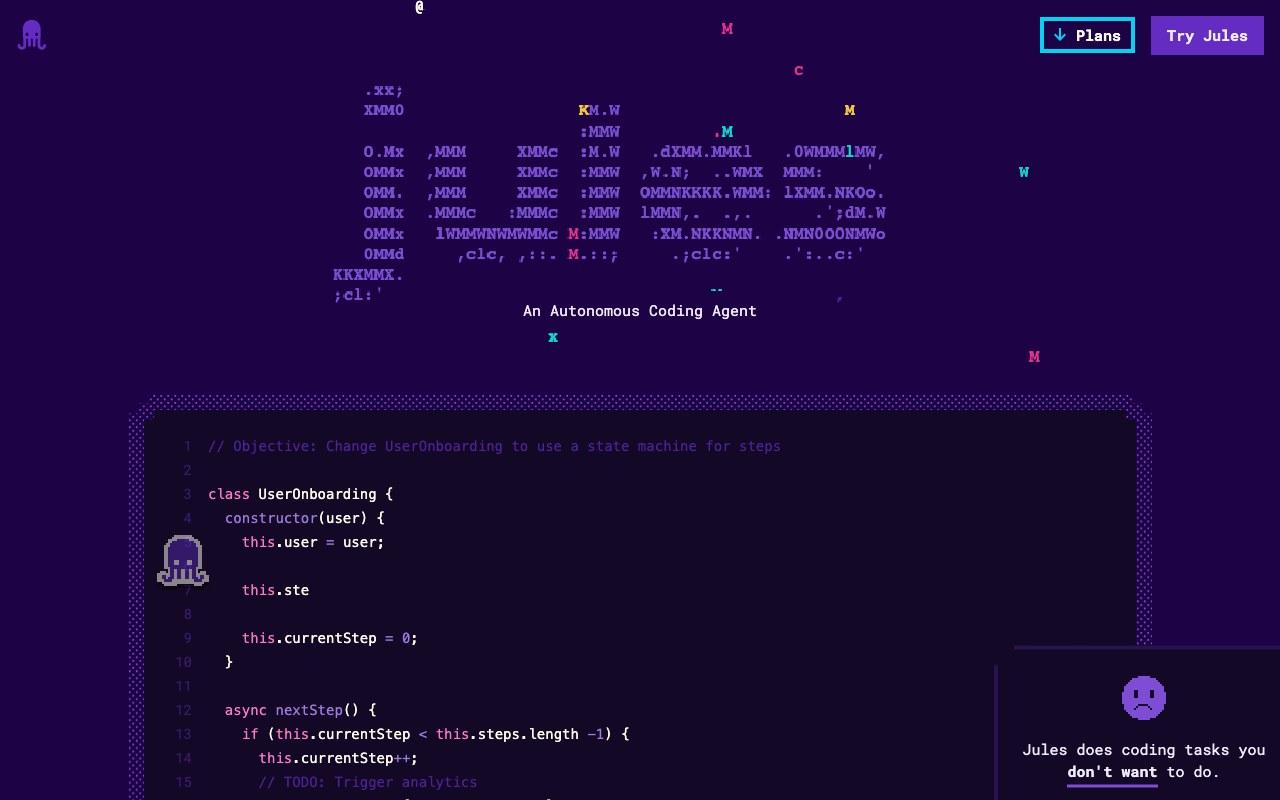 Screenshot der Jules-Website
