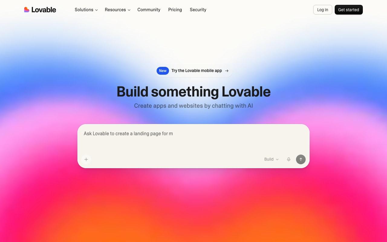 Screenshot der Lovable-Website
