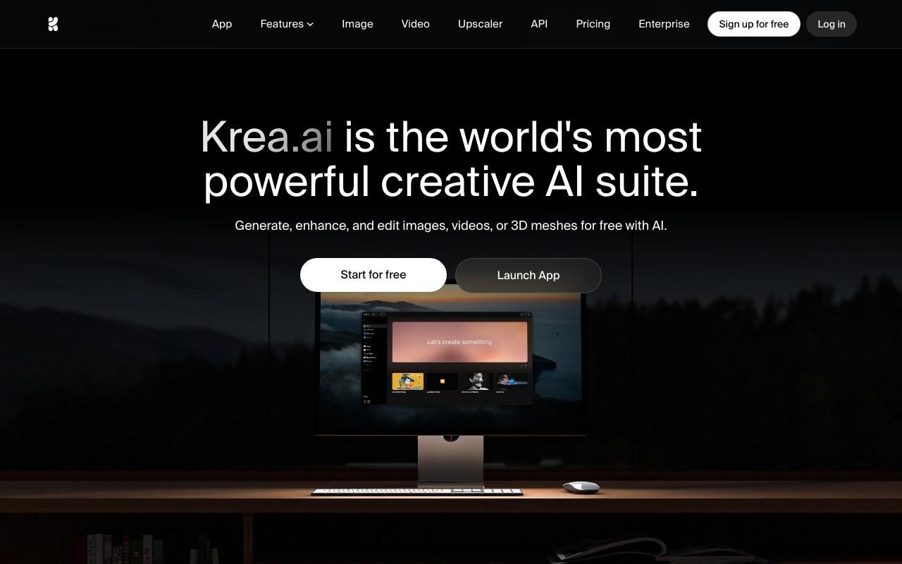 Screenshot der Krea-Website