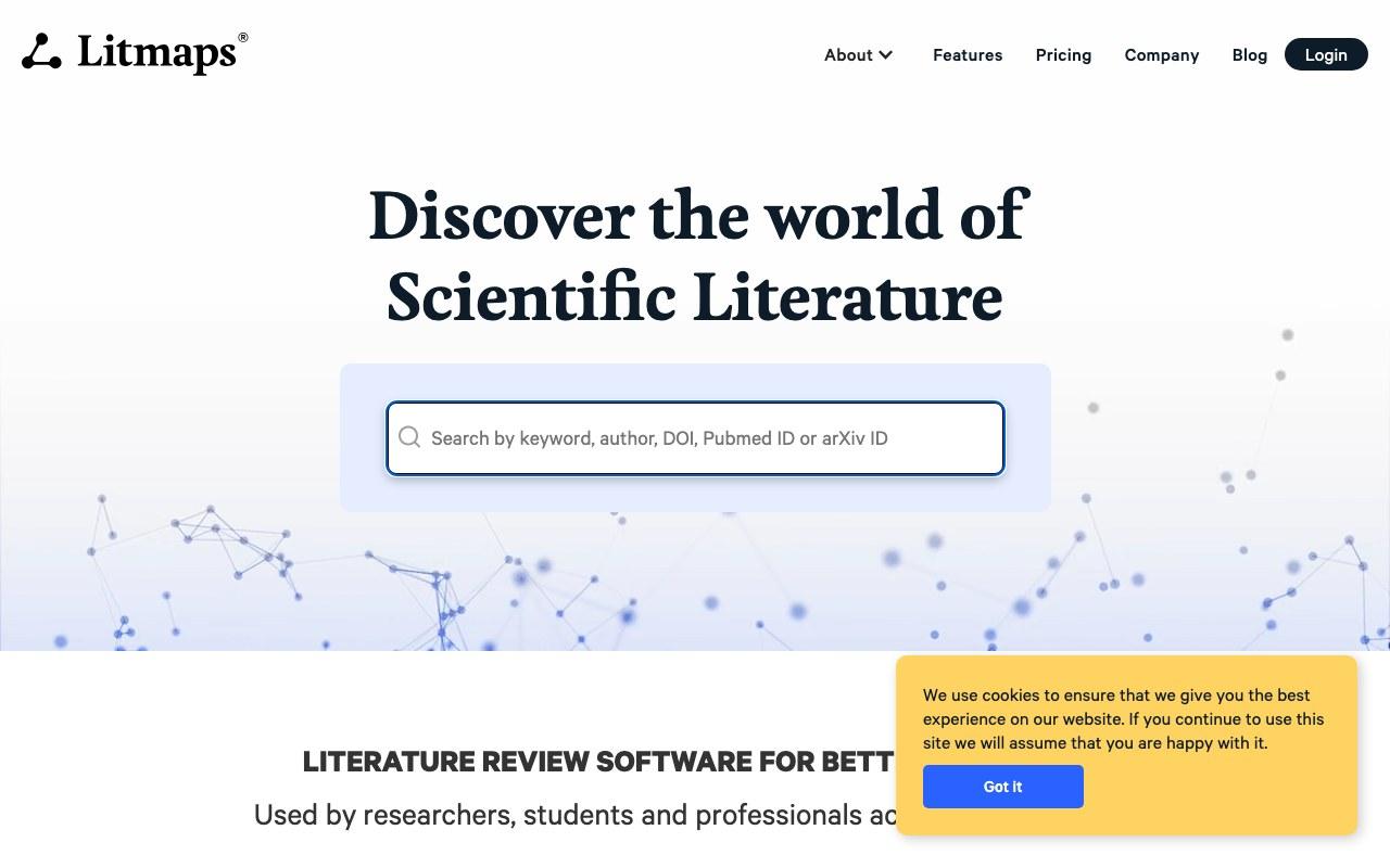 Screenshot der Litmaps-Website