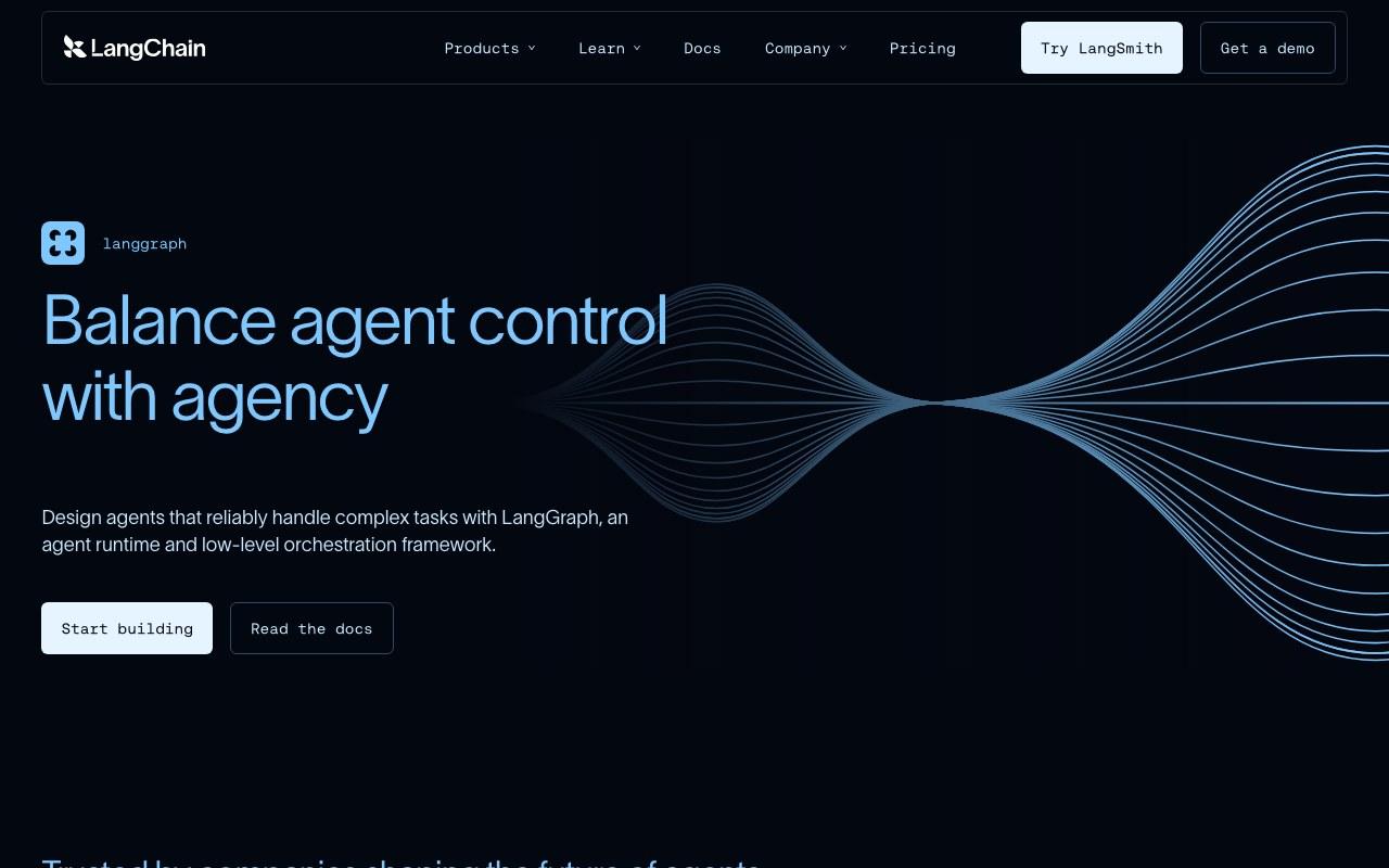 Screenshot der LangGraph-Website