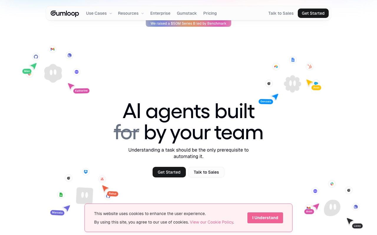 Screenshot der Gumloop-Website