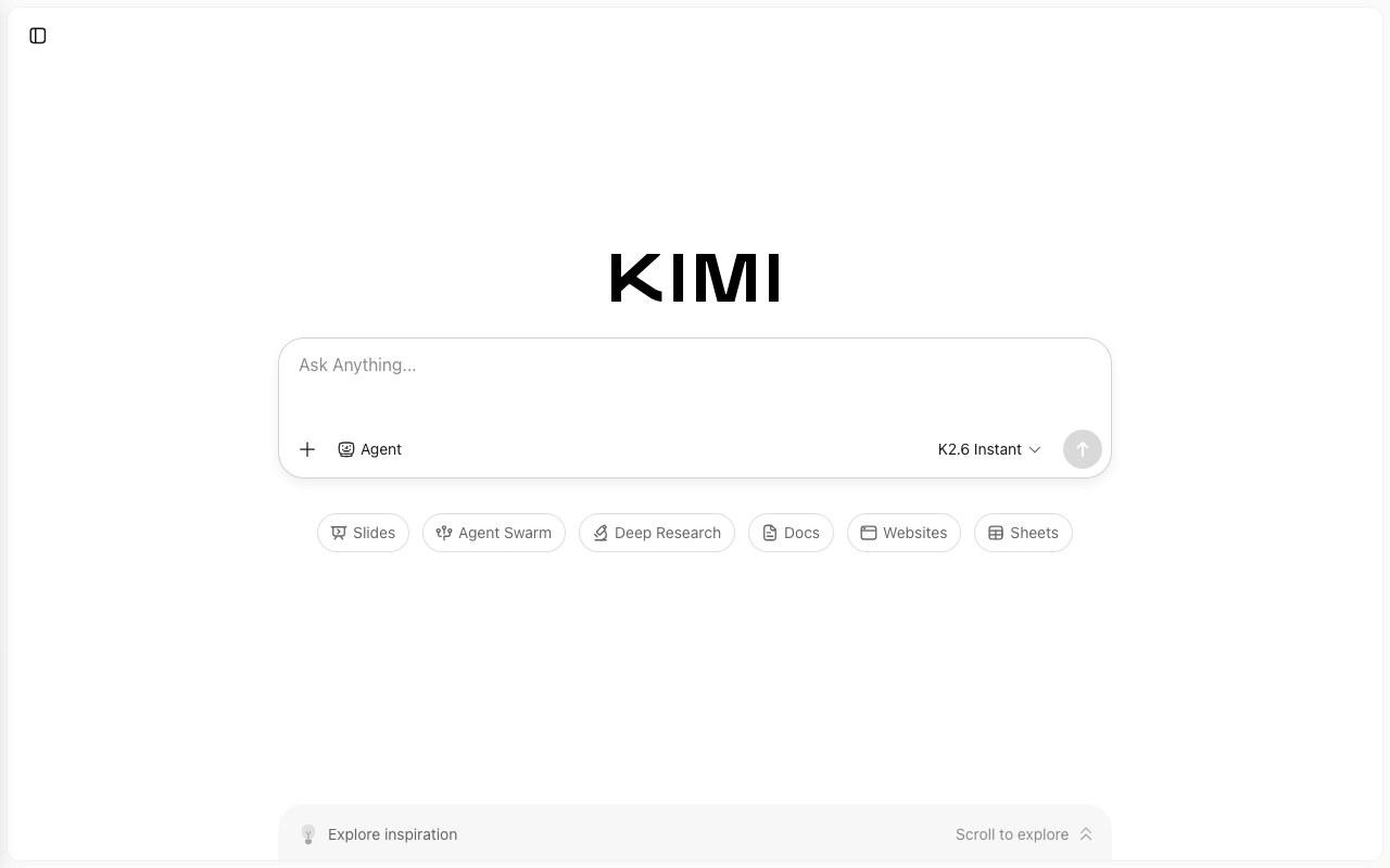 Screenshot der Kimi-Website