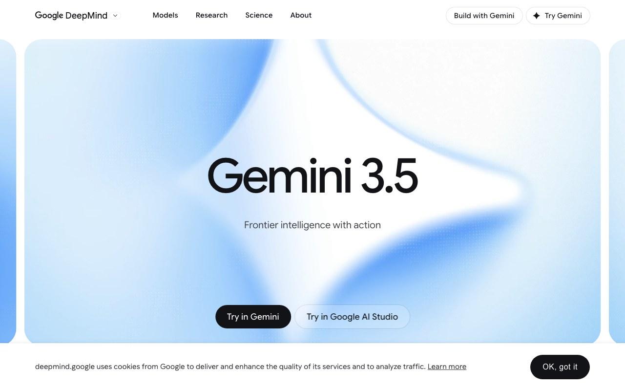 Screenshot der Gemini Omni-Website
