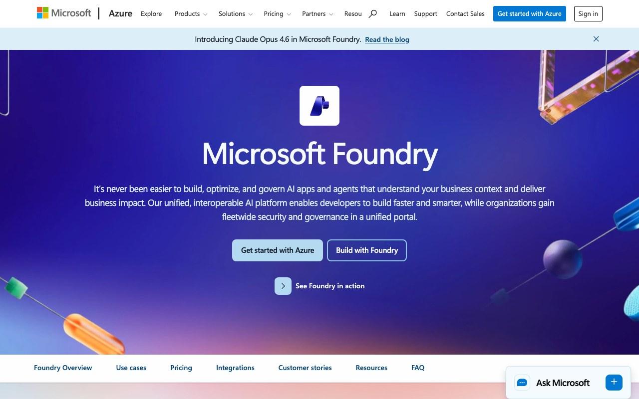 Screenshot der Microsoft Foundry-Website