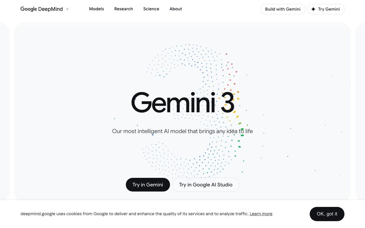 Screenshot der Gemini-Website