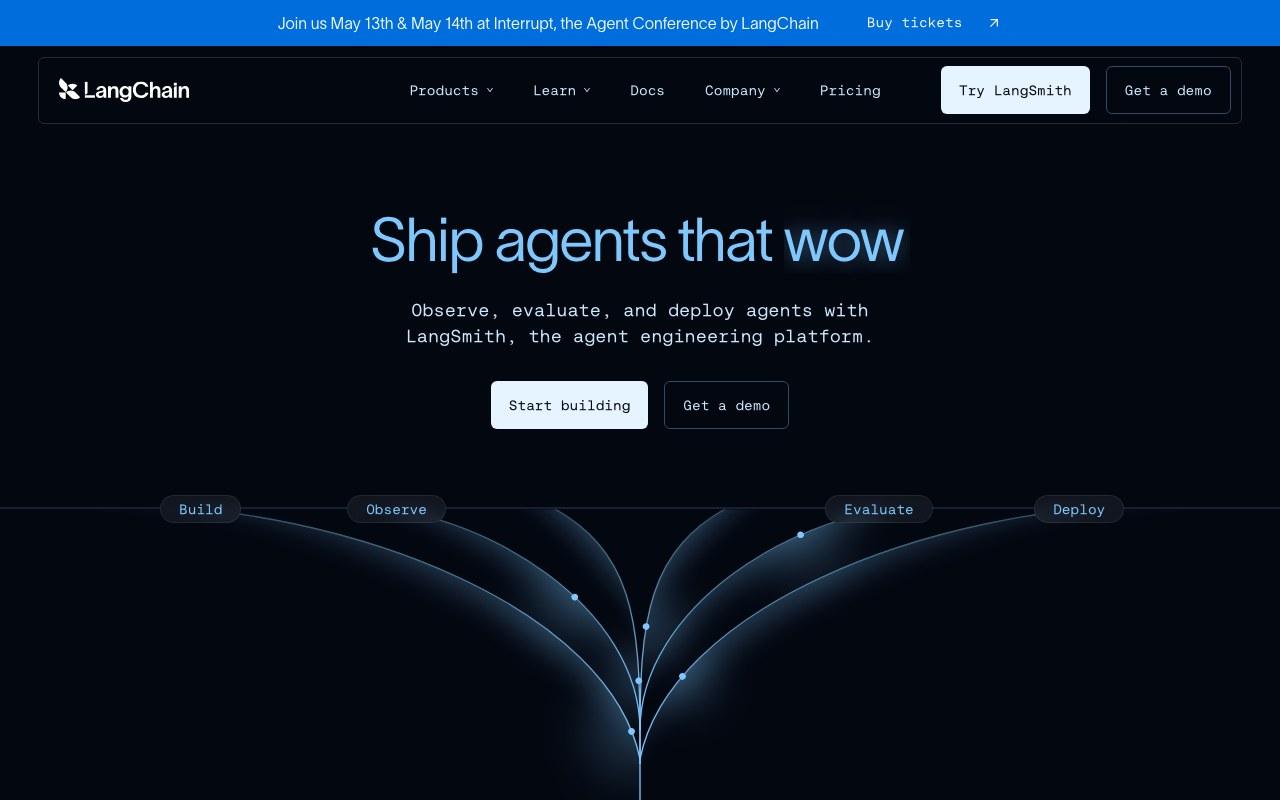 Screenshot der LangChain-Website
