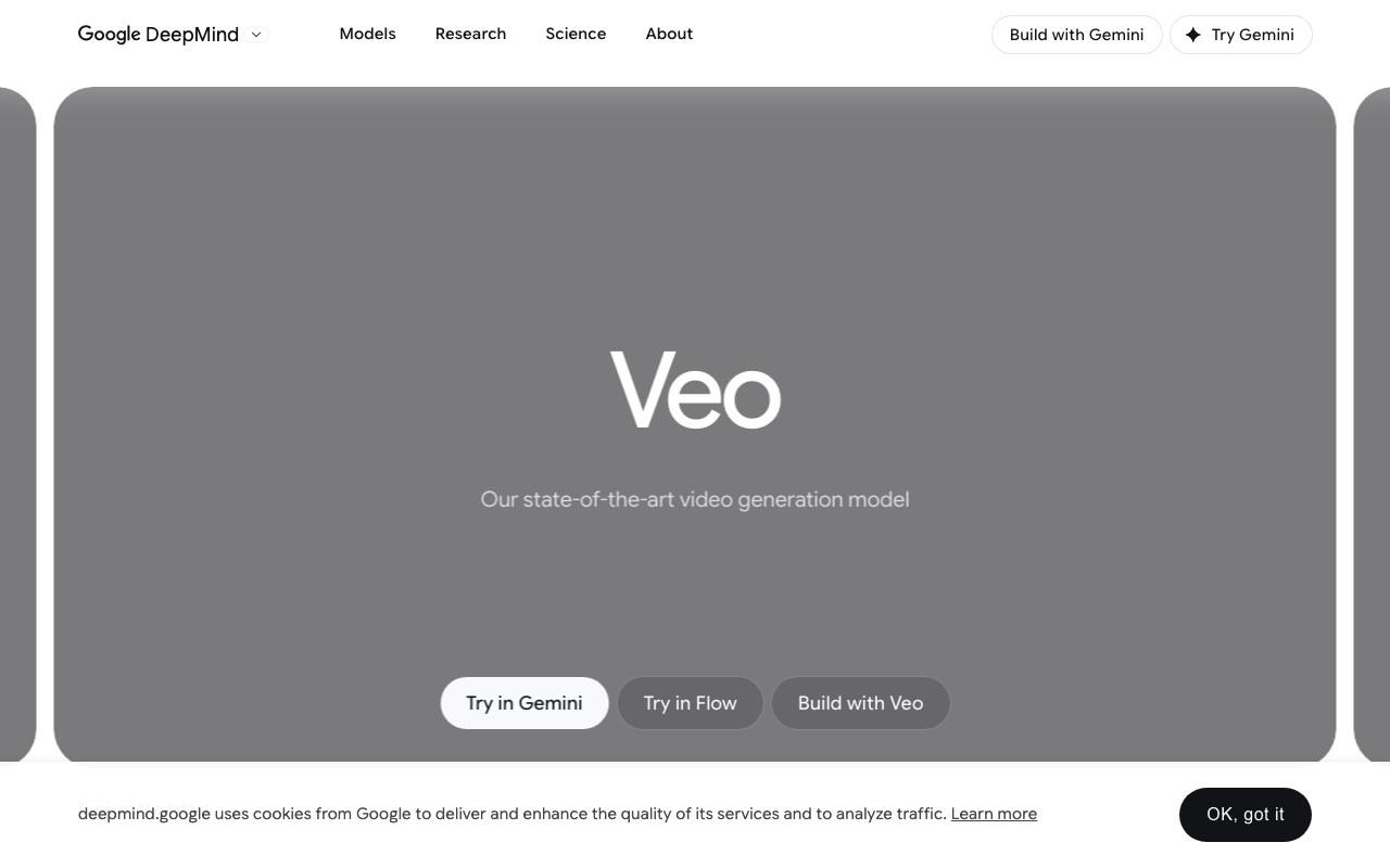 Screenshot der Veo 3-Website