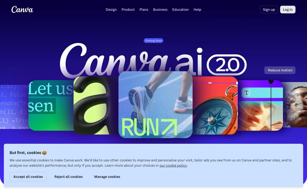 Screenshot der Canva Magic Studio-Website
